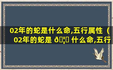 02年的蛇是什么命,五行属性（02年的蛇是 🦟 什么命,五行属性是什么）